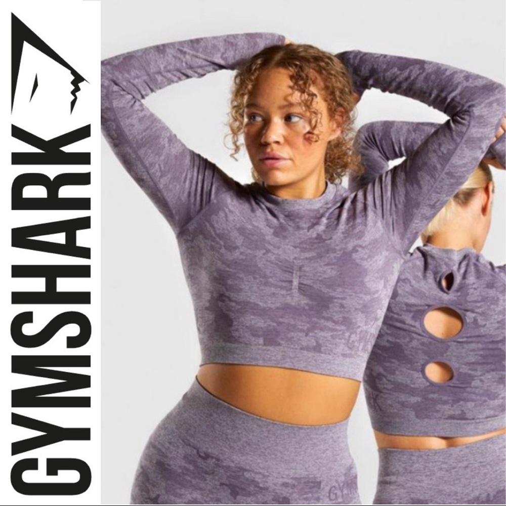 Gymshark Camo Seamless long Sleeves Crop Top